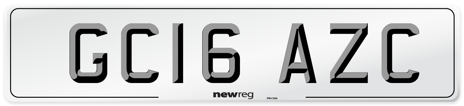GC16 AZC Number Plate from New Reg